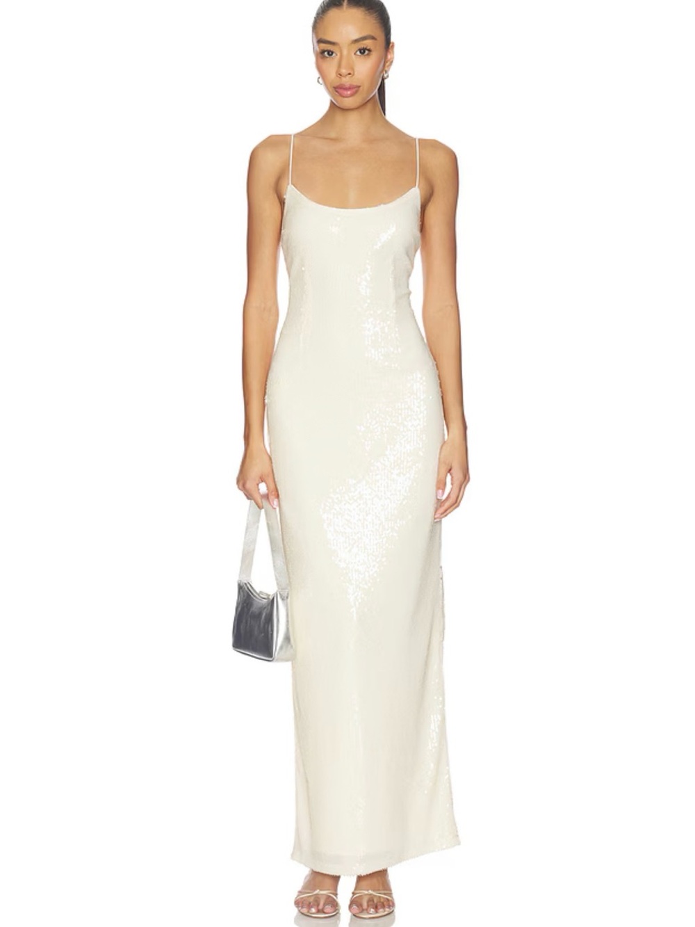 Superdown XS ivory sequin dress